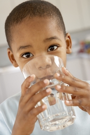 Boy drinking water